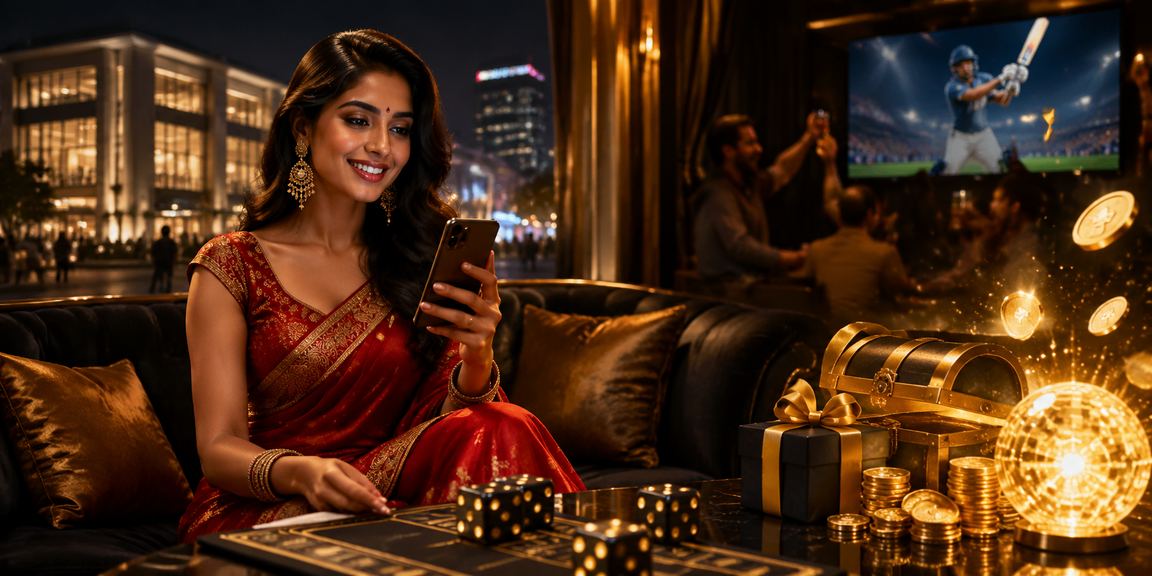 Indian woman placing live cricket sports bets on her smartphone in Delhi